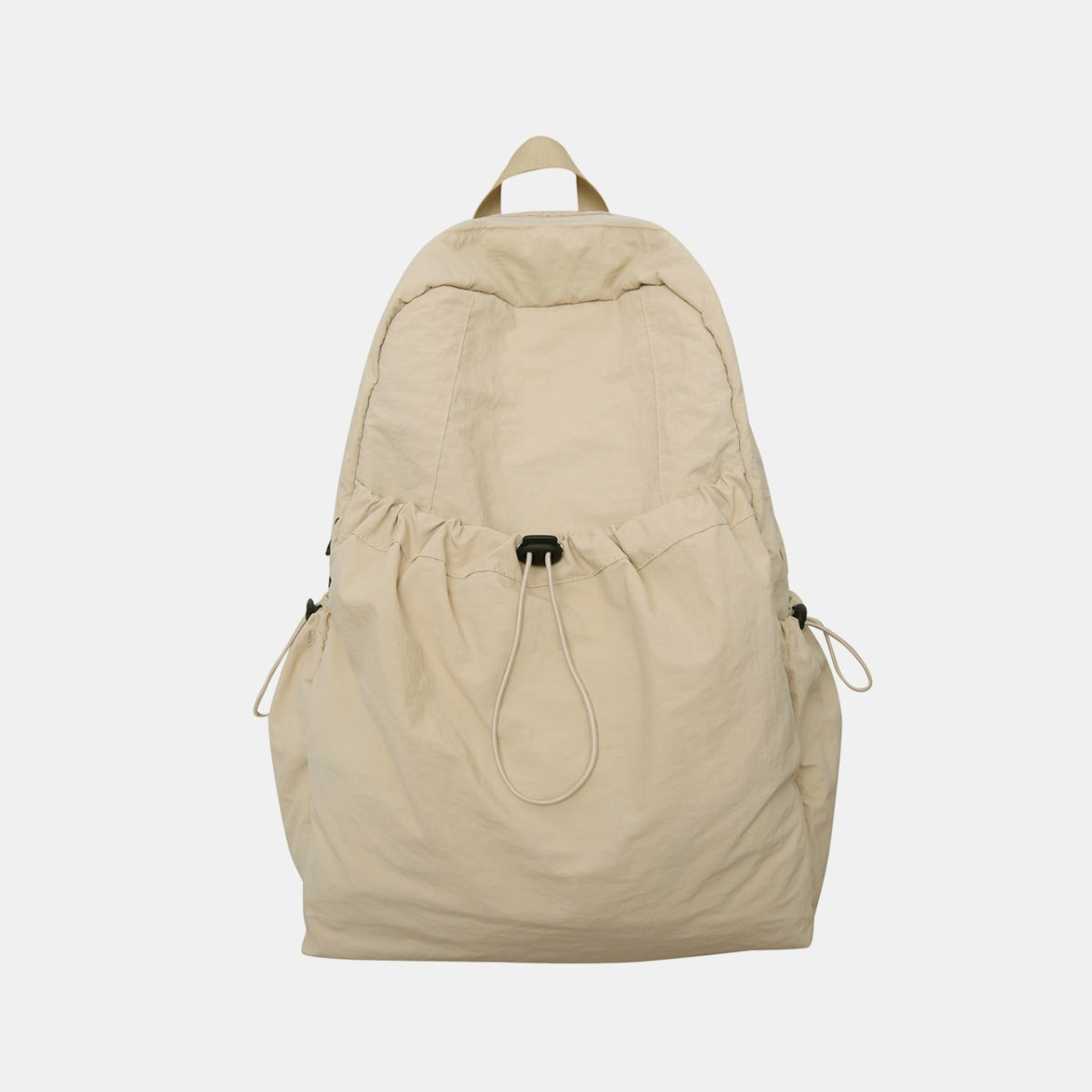 Drawstring Nylon Backpack Bag Tan One Size