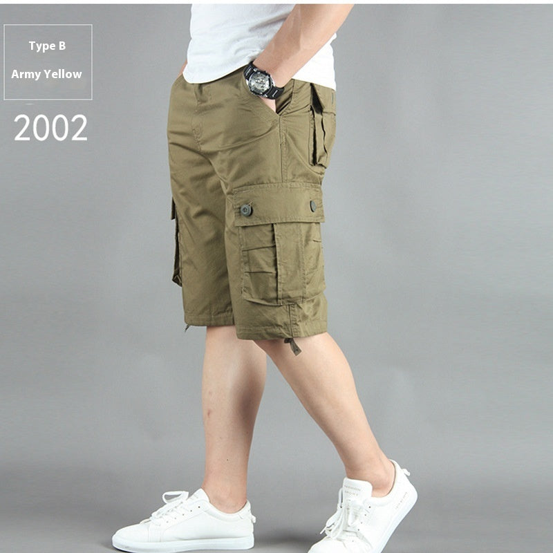 Summer Multi-pocket Workwear Shorts For Men 2002 Military Yellow