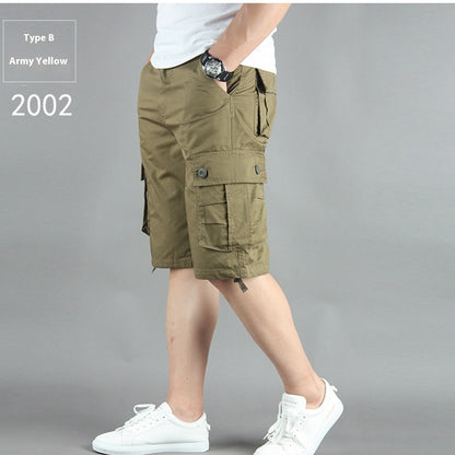 Summer Multi-pocket Workwear Shorts For Men 2002 Military Yellow