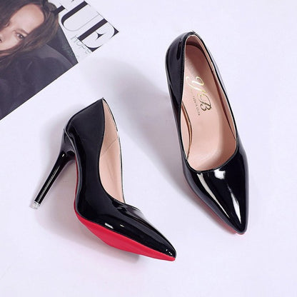 Pumps Women's Stiletto Heel Pointed Toe Sexy High Heels Shallow Mouth Super High Heel Solid Color Black 6cm