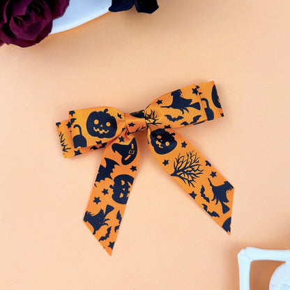 2-Piece Polyester Bow Hair Clip Tangerine One Size