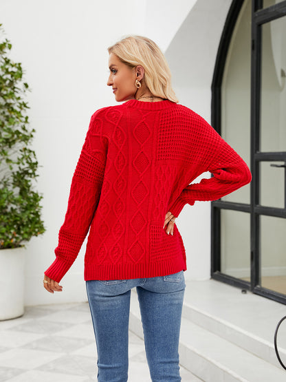 Round Neck Dropped Shoulder Sweater