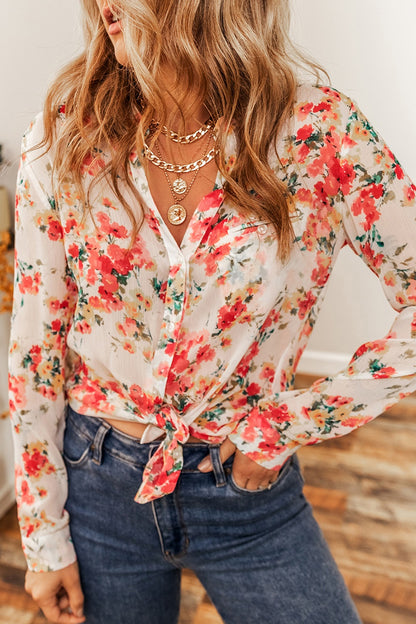 Floral Button Up Long Sleeve Shirt