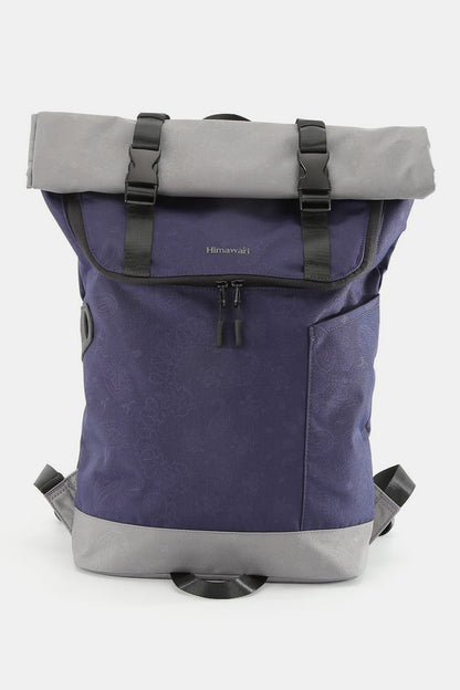 Himawari Contrast Waterproof Canvas Backpack Bag Gray One Size