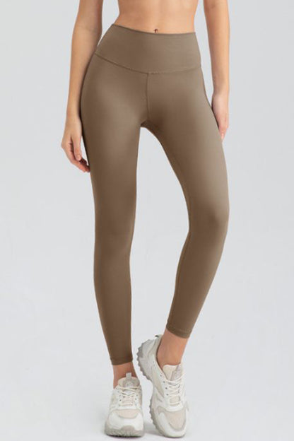 Wide Waistband Slim Fit Active Leggings Khaki