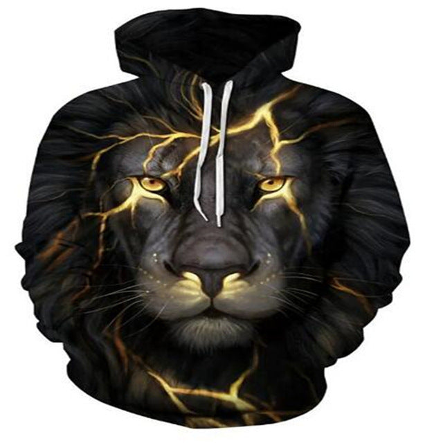 Hoodies For Men Cool Animal Print Street Trend