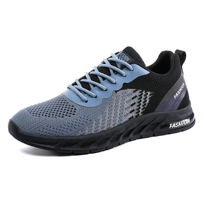 Breathable Mesh Shoes Fly Woven Mesh Casual Running Sneaker Black Blue