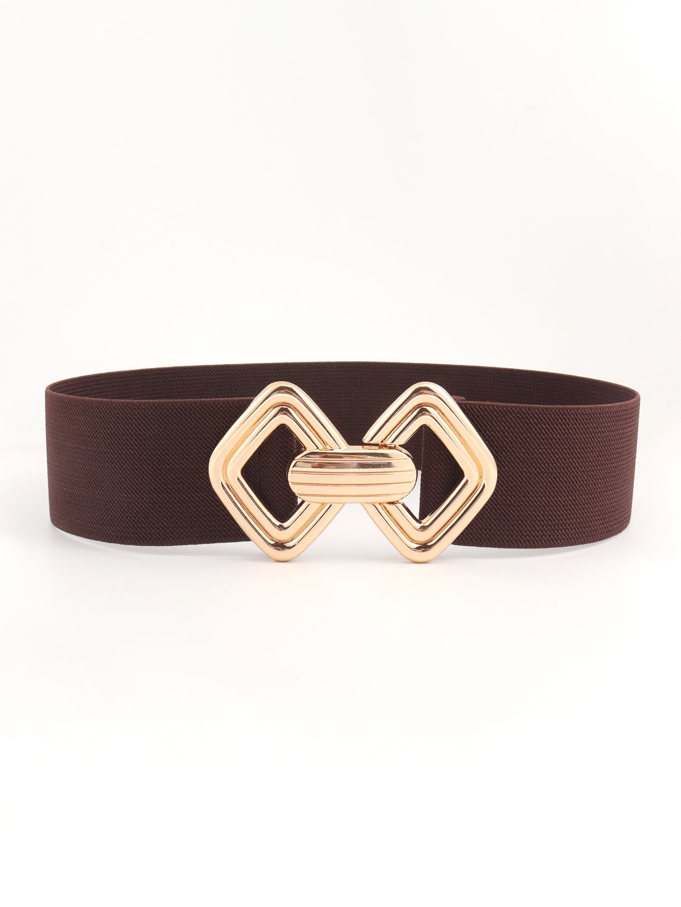 Geometric Buckle Elastic Wide Belt One Size