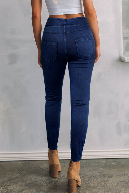 Ashleigh Blue Solid Color High Waist Stretchy Slim Fit Leggings