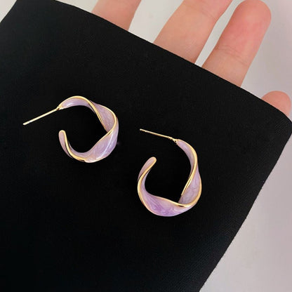 Alloy C-Hoop Earrings Lilac One Size