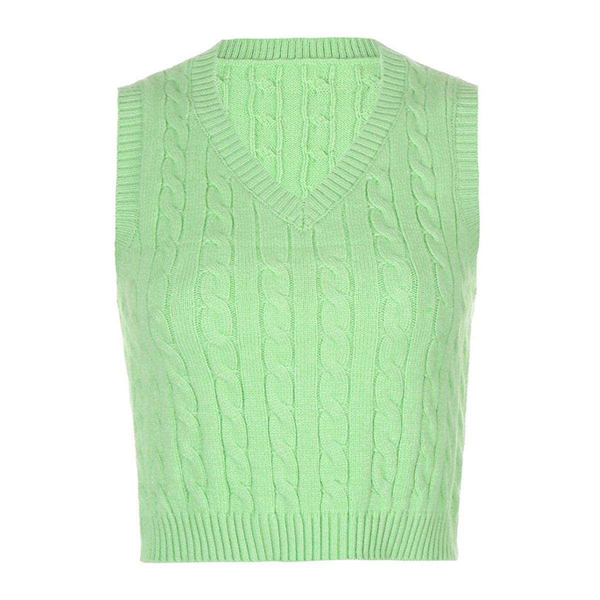 Cable-knit V-Neck Sweater Vest