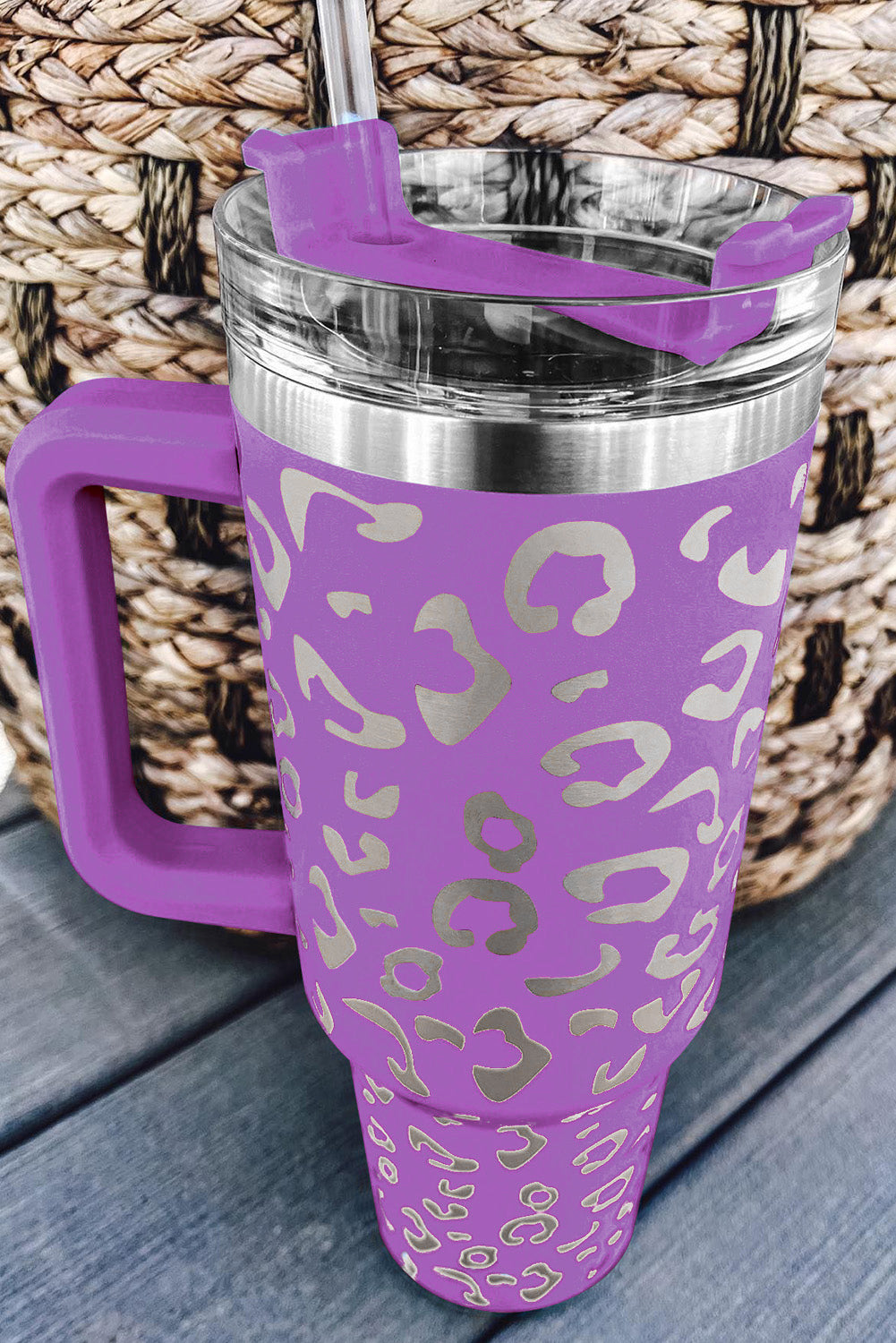 Purple Leopard Spotted 304 Stainless Double Insulated Cup 40oz