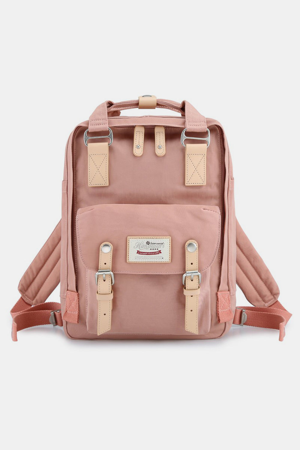 Himawari Contrast Waterproof Nylon Backpack Bag Pink Lemonade One Size