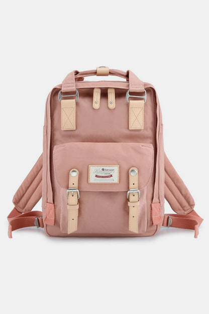 Himawari Contrast Waterproof Nylon Backpack Bag Pink Lemonade One Size