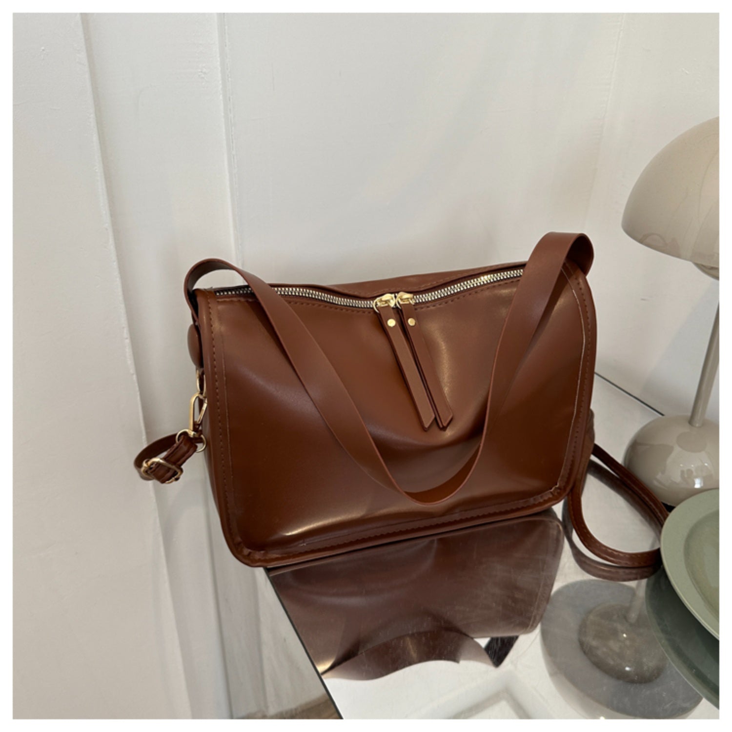 PU Leather Shoulder Bag - Thandynie