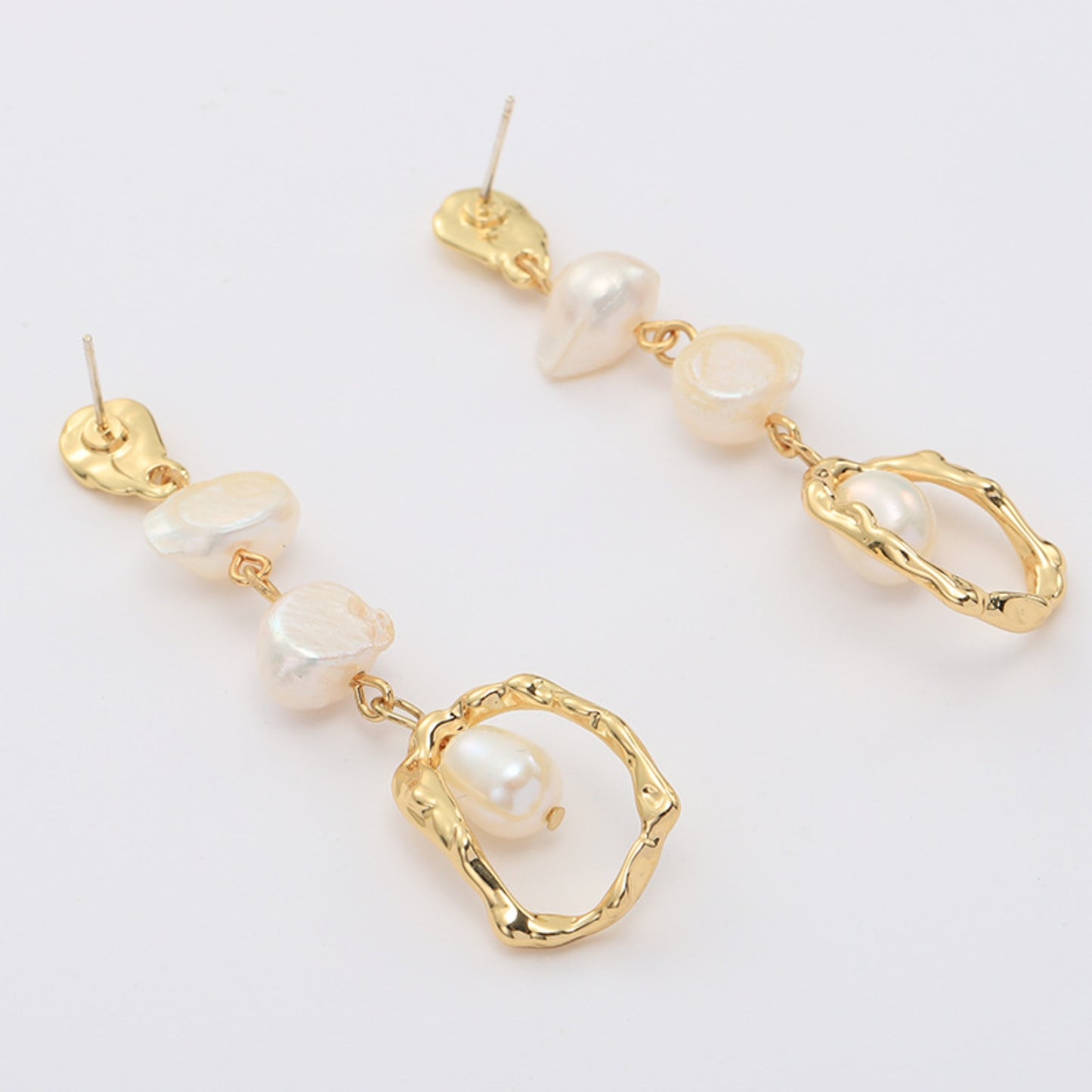 Gold-Plated Freshwater Pearl Earrings - Thandynie