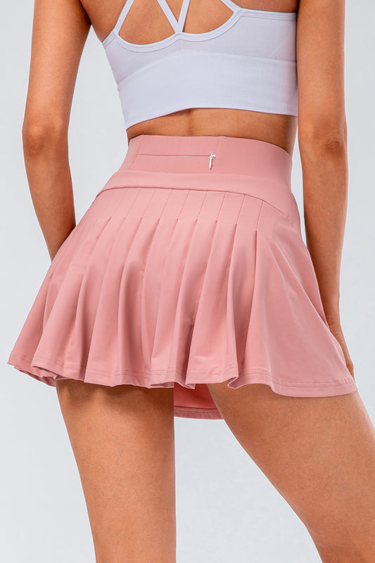 High Waist Pleated Active Skirt - Thandynie