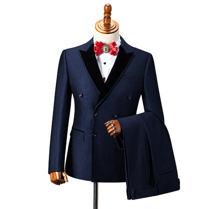 Men's Suit Set Fashionable Casual Suit Wedding Dress Two-piece Set Suit