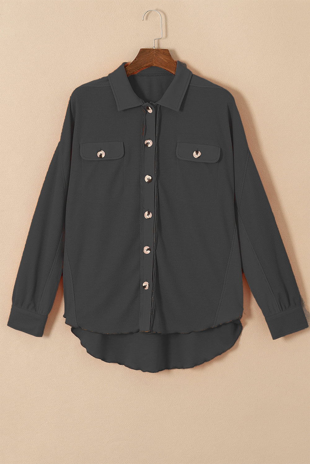 Button Up Long Sleeve Shirt Black