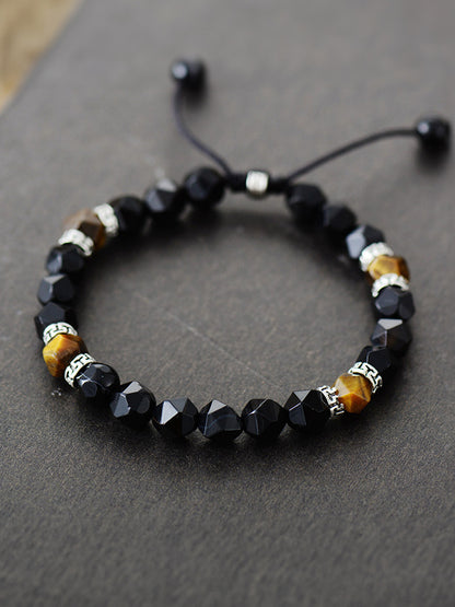 Natural Stone Bracelet Black One Size