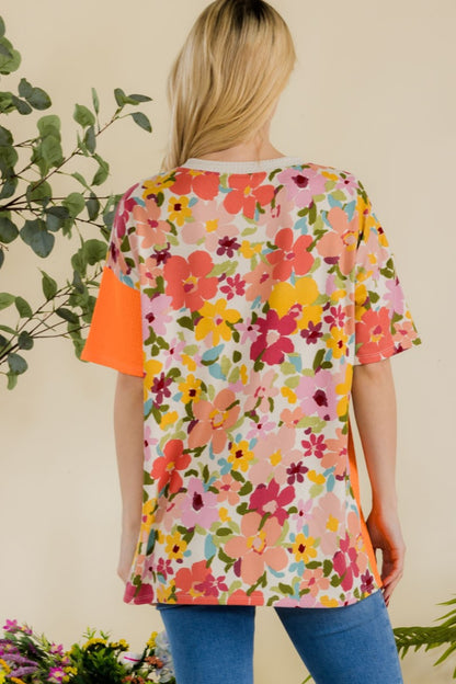 Celeste Full Size Floral Short Sleeve T-Shirt