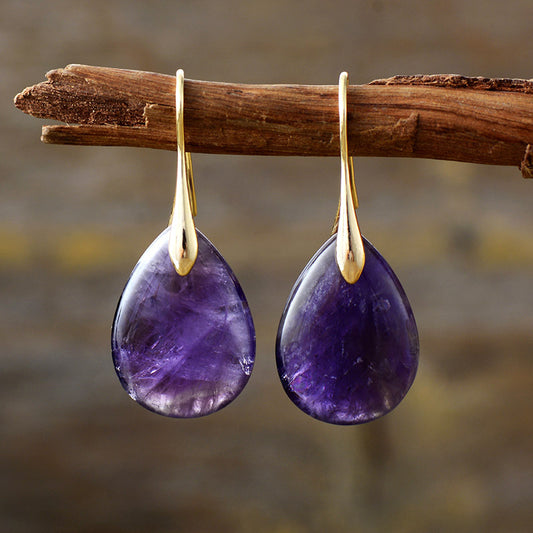 Crystal Dangle Earrings Violet One Size