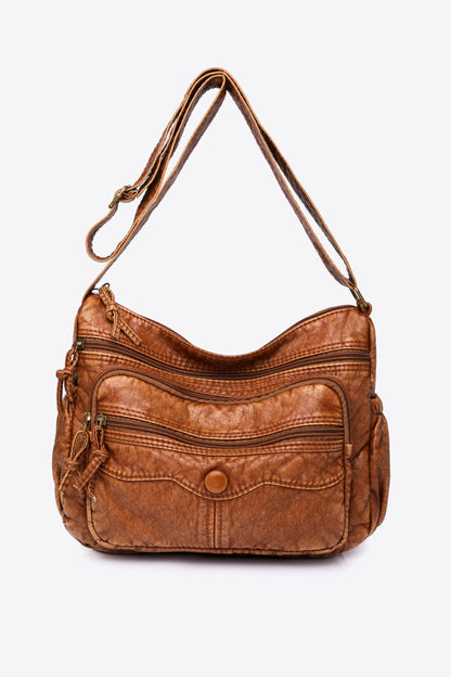 Adored PU Leather Crossbody Bag Caramel One Size