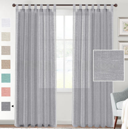 Linen Yarn Curtain Transparent Window Screen – Semi-Sunshade Modern Simplicity Gray