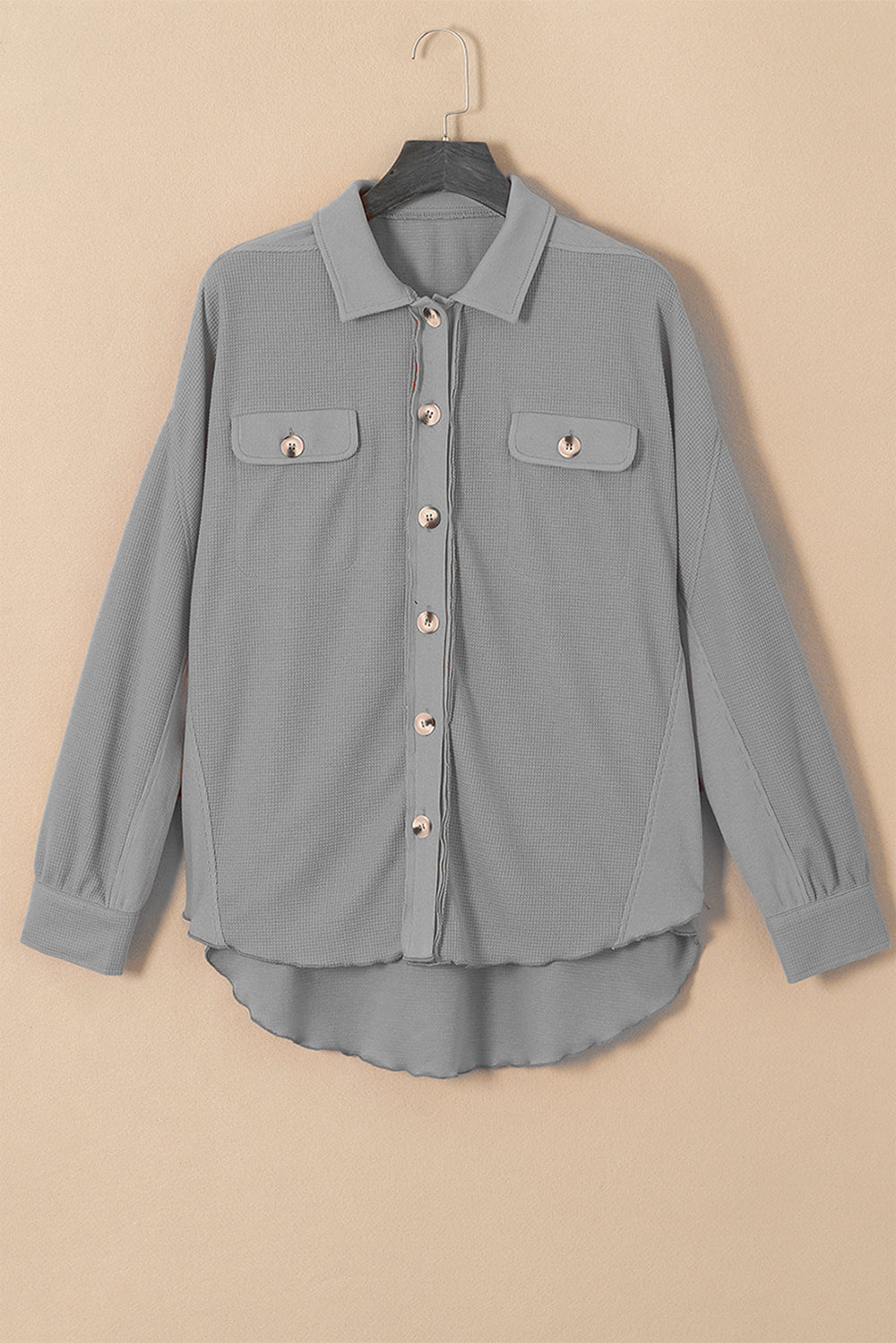 Button Up Long Sleeve Shirt Dark Gray