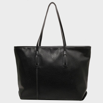 PU Leather Tote Bag Black One Size