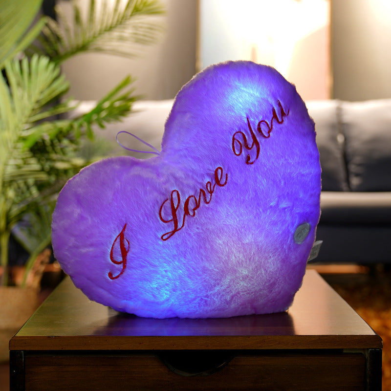 Luminous Pillow Colorful Body Pillow Purple heart