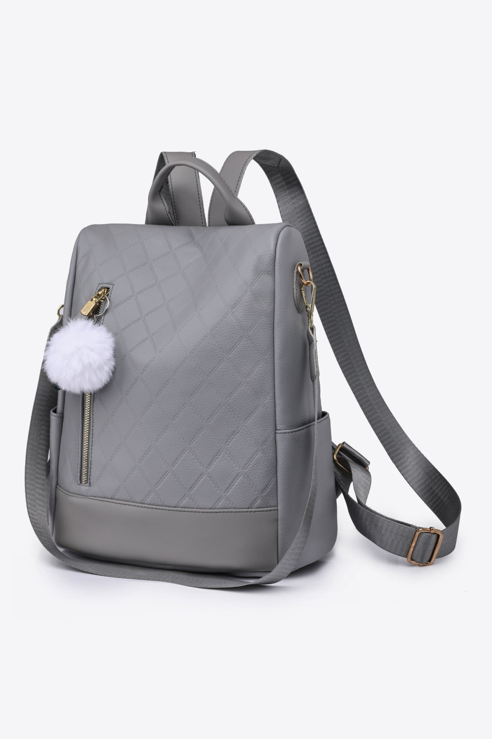 Pum-Pum Zipper Backpack Dark Gray One Size