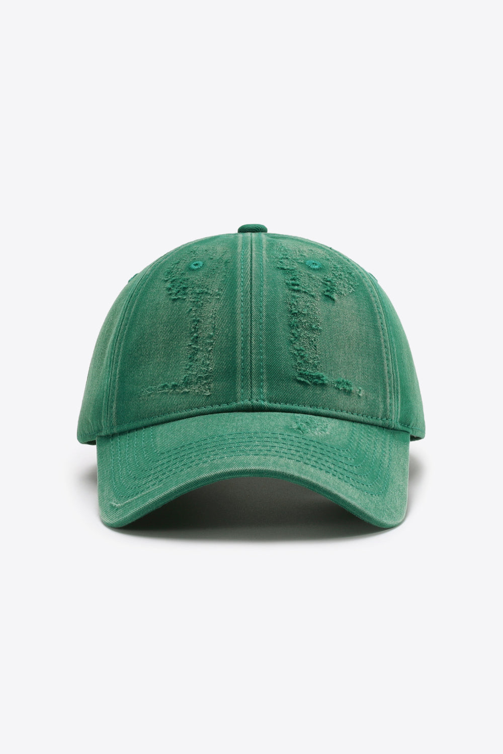 Distressed Adjustable Baseball Cap Green One Size