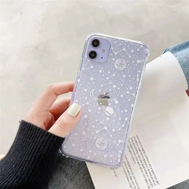 Clear Cosmos Phone Case White iPhone 14 Pro