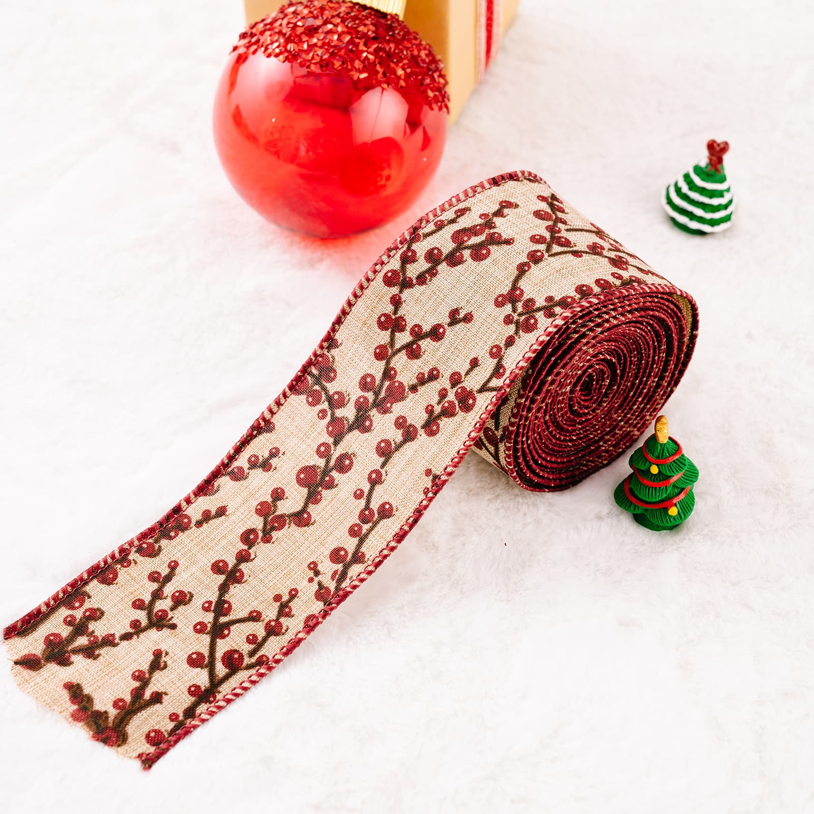 Christmas Polyester Ribbon Style F One Size