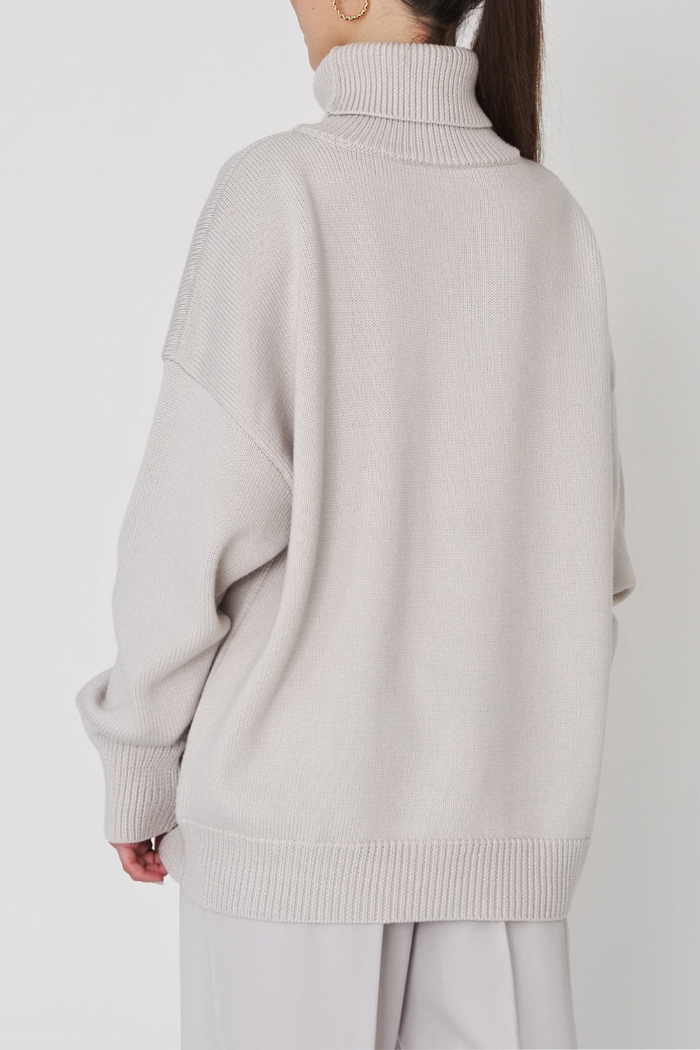 Turtle Neck Dropped Shoulder Sweater