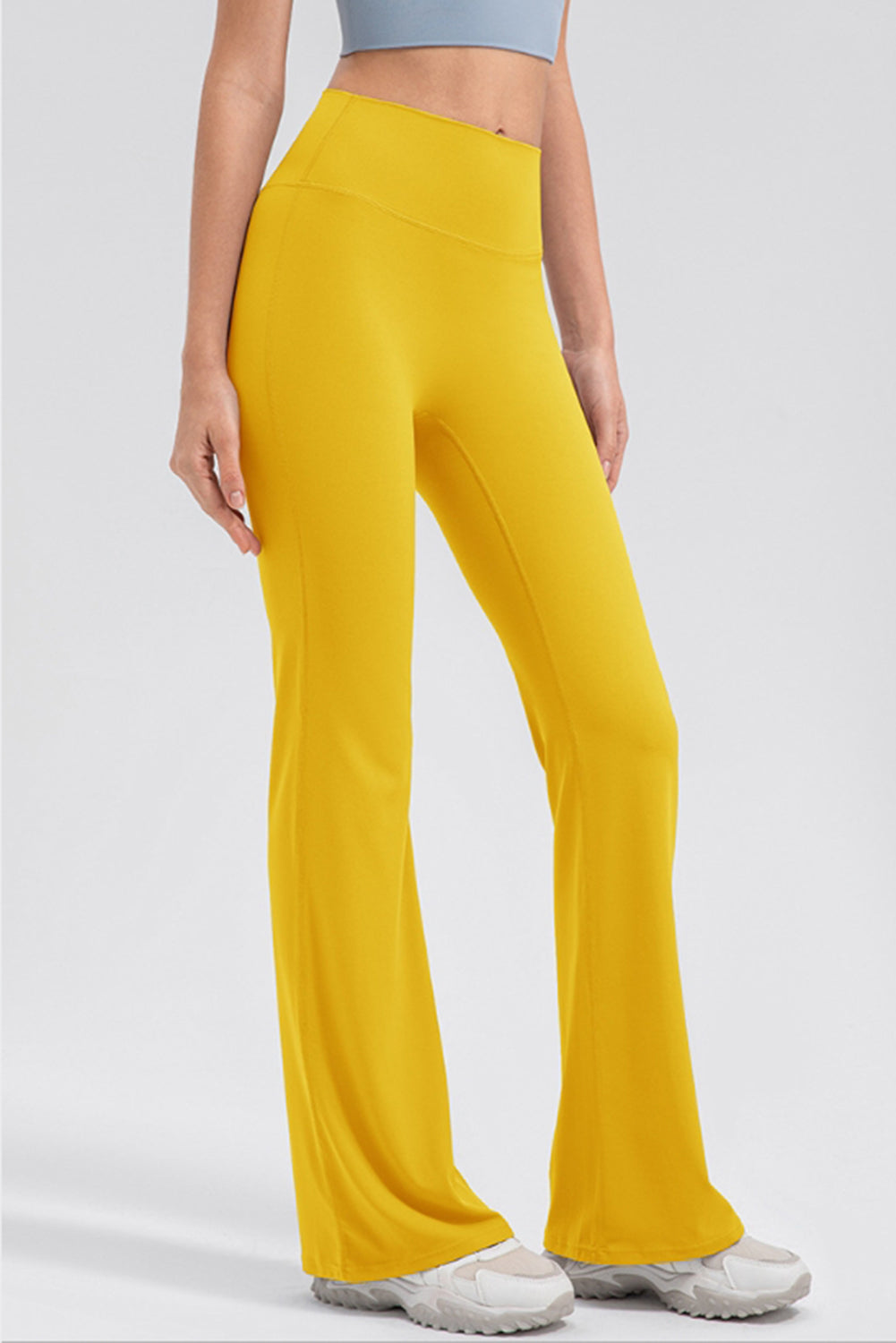 High Waist Straight Active Pants Yellow