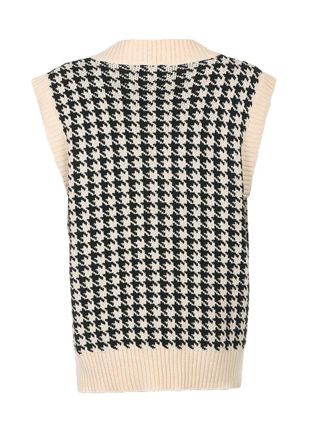 Houndstooth V-Neck Sweater Vest