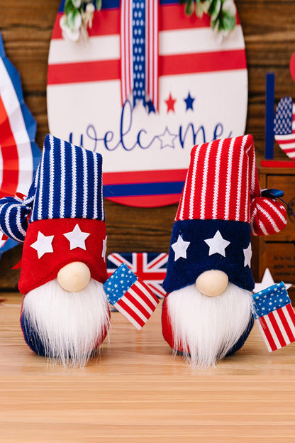 2-Piece Independence Day Knit Decor Gnomes Multicolor One Size