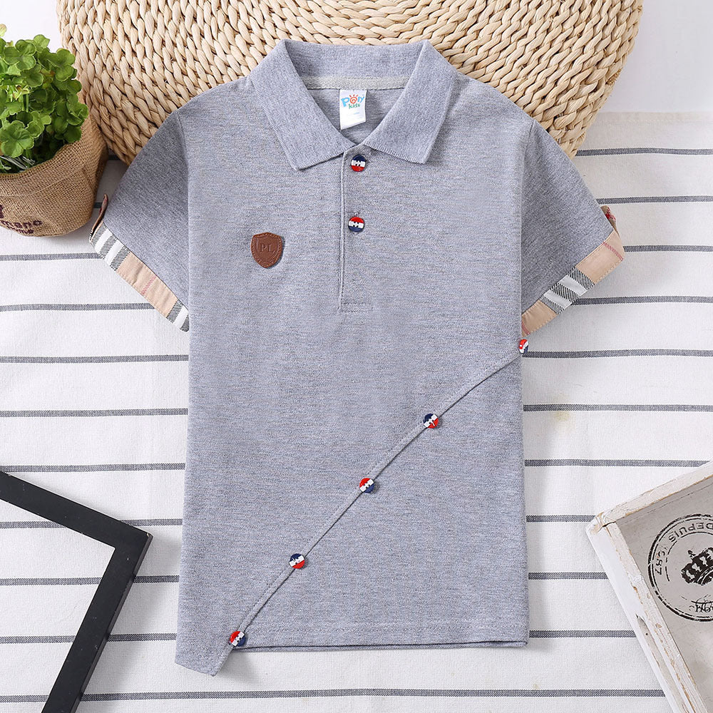 Fashionable And Personalized Children's T-shirt Grey