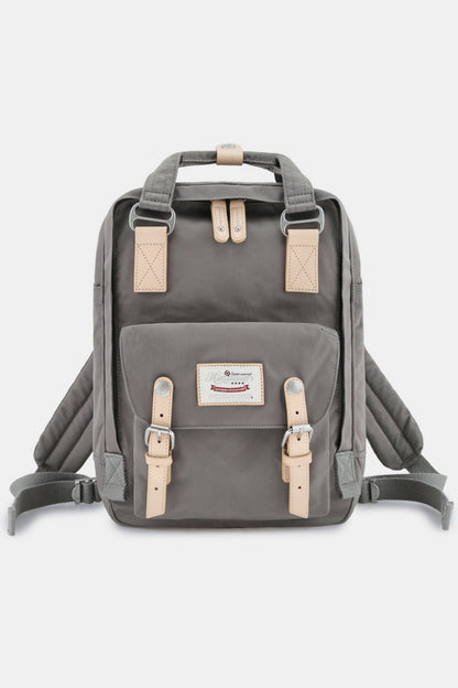 Himawari Contrast Waterproof Nylon Backpack Bag Gray One Size