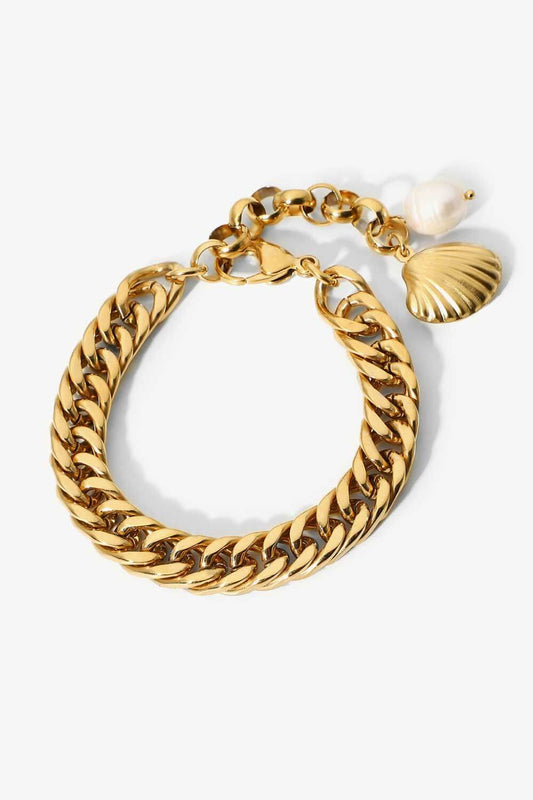 18K Gold-Plated Curb Chain Bracelet Gold One Size