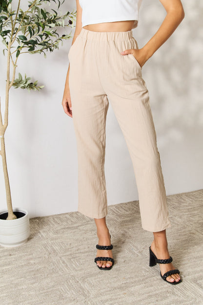 Pull-On Pants with Pockets Khaki