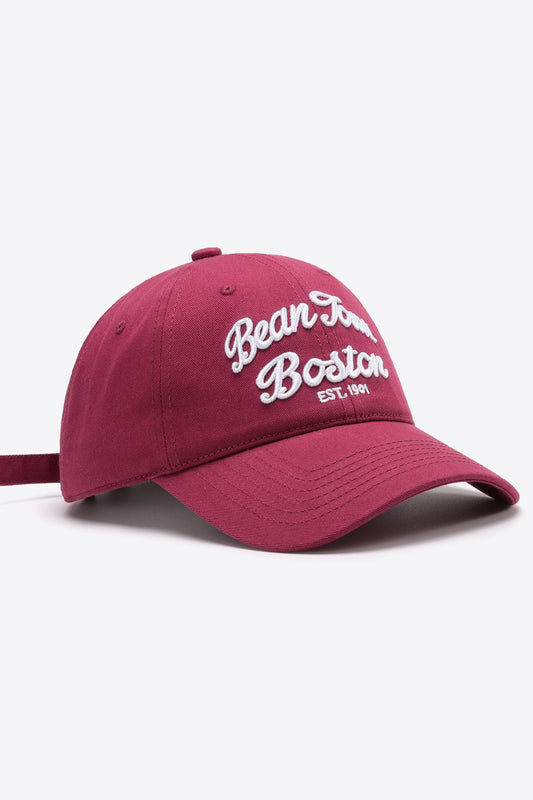 Embroidered Graphic Adjustable Baseball Cap Deep Red One Size