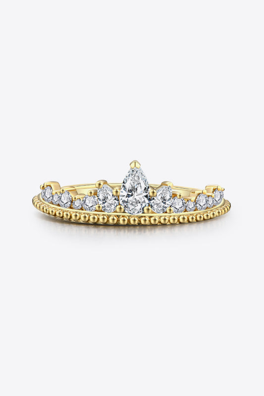 Crown Shape Moissanite Ring Gold