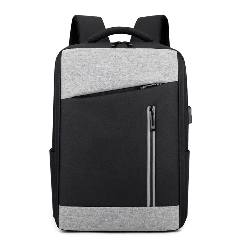 Backpack Large Capacity With Charging USB Business Casual Computer Bag Black