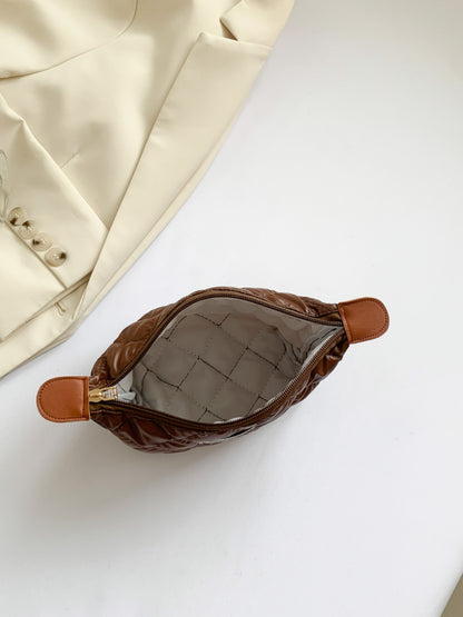 Solid Quilted Clutch with Zipper