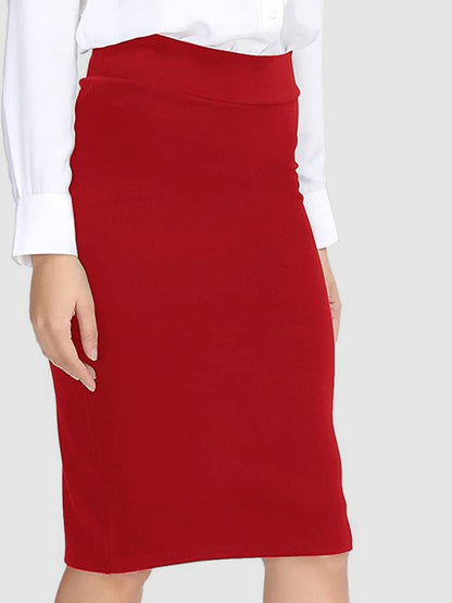 High Waist Wrap Skirt Burgundy