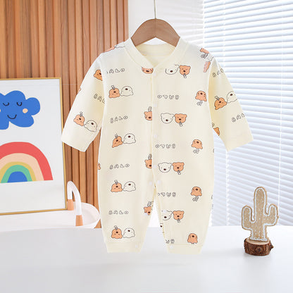 Combed Cotton Printed Newborn Clothes Boneless Jumpsuit Bear