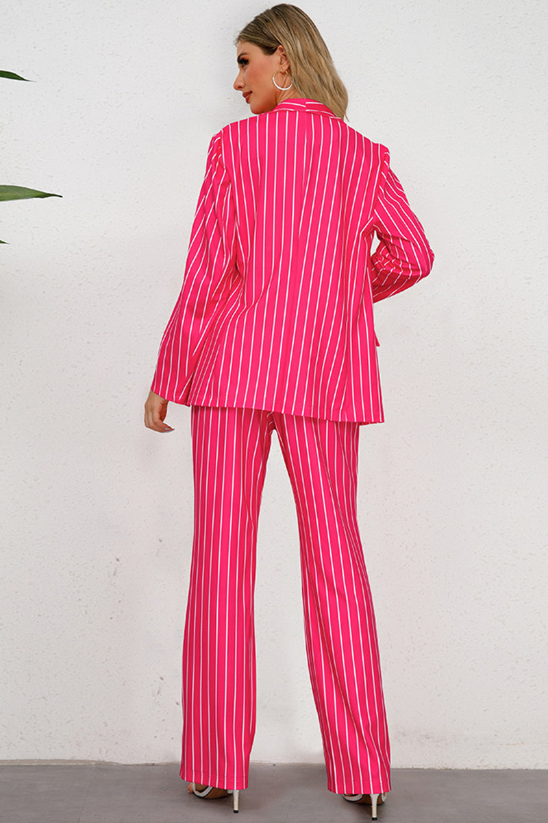 Striped Long Sleeve Top and Pants Set - Thandynie